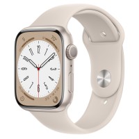 Apple Watch Series 8 45mm, Starlight Aluminum Case with Sport Band - Starlight