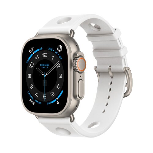 Спортивный ремешок Hermes для Ultra 3 Scub’H Diving 49mm - Белый (Blanc)