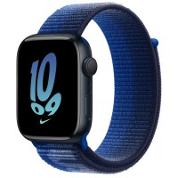 Apple Watch Series 8 Nike 45mm, Midnight Aluminum Case with Sport Loop - Game Royal/Midnight Navy