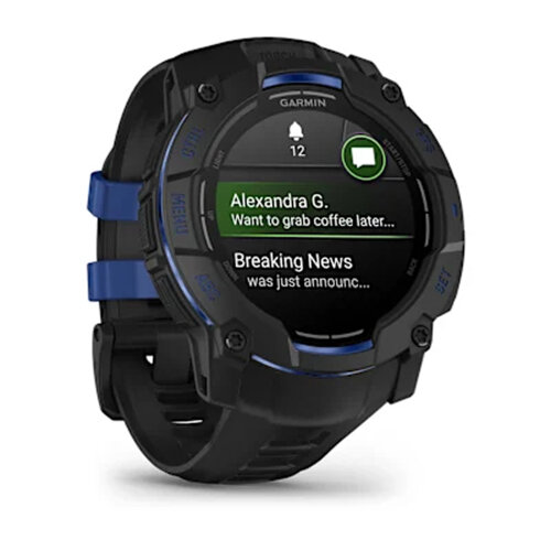 Умные часы Garmin Instinct 3 50mm, AMOLED, Black, Black/Bolt Blue Band