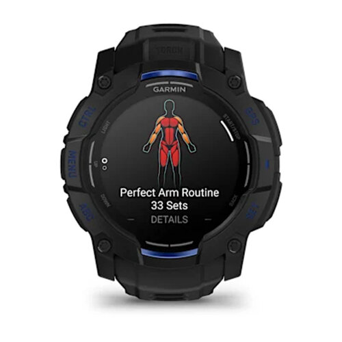 Умные часы Garmin Instinct 3 50mm, AMOLED, Black, Black/Bolt Blue Band