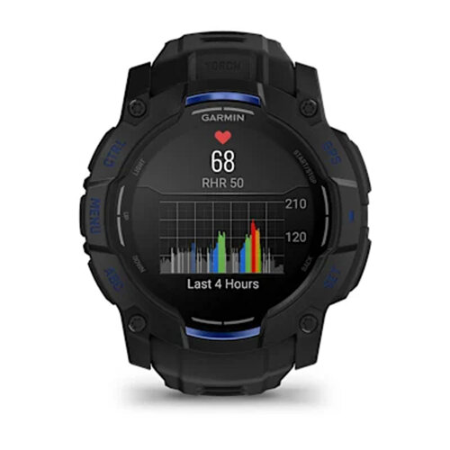 Умные часы Garmin Instinct 3 50mm, AMOLED, Black, Black/Bolt Blue Band