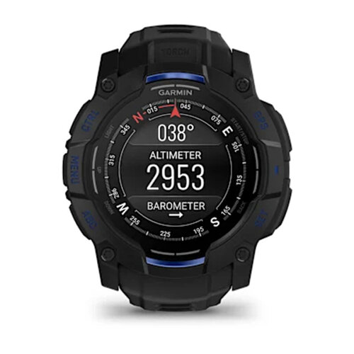 Умные часы Garmin Instinct 3 50mm, AMOLED, Black, Black/Bolt Blue Band