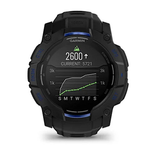 Умные часы Garmin Instinct 3 50mm, AMOLED, Black, Black/Bolt Blue Band