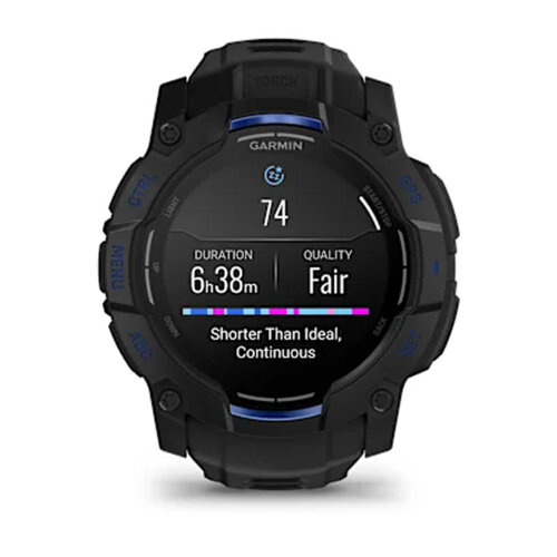 Умные часы Garmin Instinct 3 50mm, AMOLED, Black, Black/Bolt Blue Band
