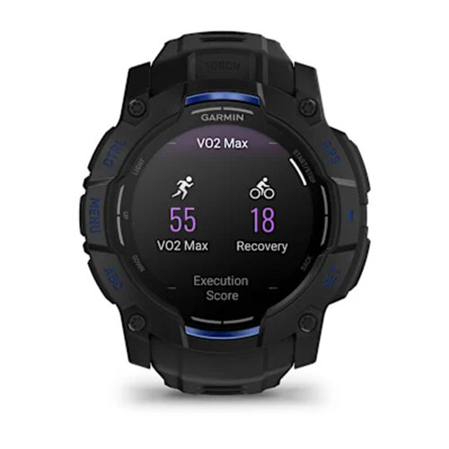 Умные часы Garmin Instinct 3 50mm, AMOLED, Black, Black/Bolt Blue Band
