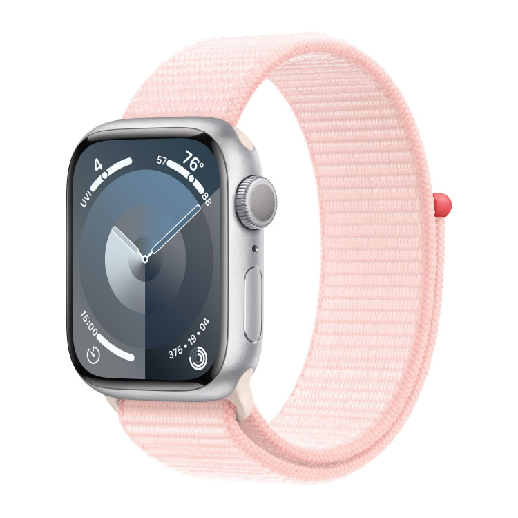 Apple Watch 9 Aluminum Silver 41mm Light Pink loop