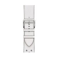 Ремешок Hermès Single Tour Clou Medor Rock из кожи Swift 46mm для Apple Watch - Белый (Blanc)