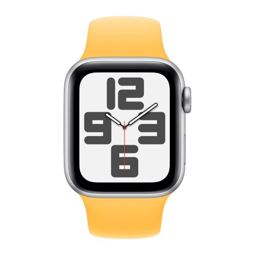 Apple Watch SE (2023) 44mm, Silver Aluminum Case with Sport Band - Sunshine (Оранжевый)