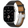 Apple Watch Hermès Series 12 46mm, Silver Titanium, ремешок Deployment Buckle черный (Noir)