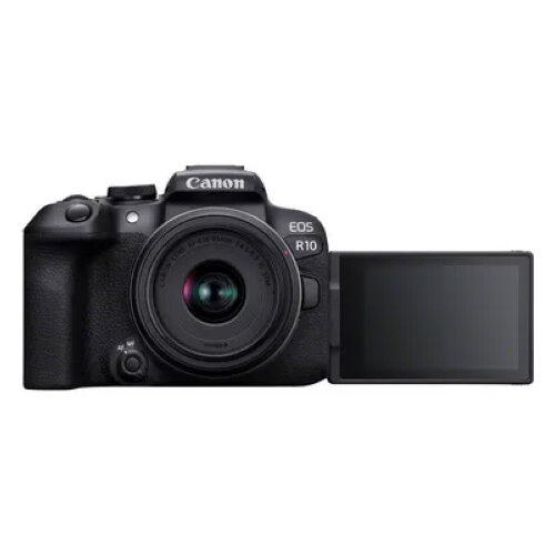 Canon EOS R10 Mirrorless Camera + RF-S 55-210mm Lens + RF-S 18-45mm Lens + SD Card + Spare Battery