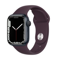 Apple Watch Series 7 41 мм, из алюминия «Тёмная ночь», спортивный ремешок «Тёмная вишня»