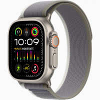 Apple Watch Ultra 2 49mm Titanium Case with Green/Gray Trail Loop (S/M)