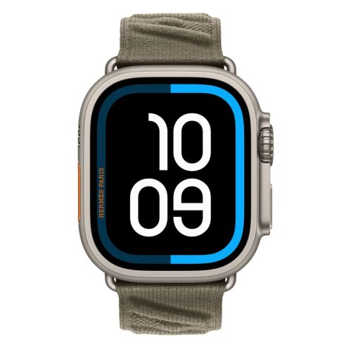 Apple Watch Ultra 4 Hermes 49mm, ремешок En Mer серого цвета