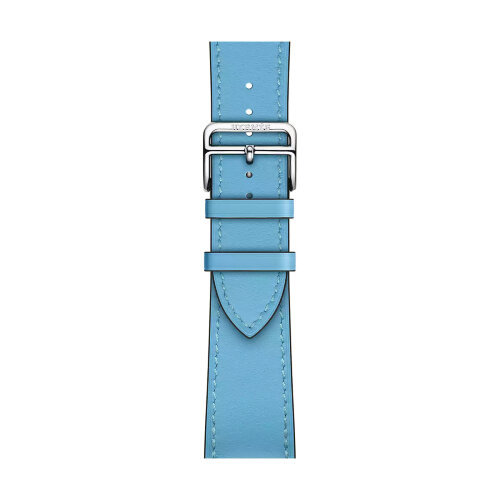 Кожаный ремешок Hermes для Apple Watch Single Tour 41mm - Светло-голубой (Celeste)