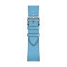 Кожаный ремешок Hermes для Apple Watch Single Tour 41mm - Светло-голубой (Celeste)