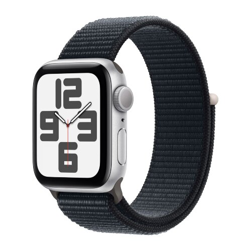 Apple Watch SE (2023) 44mm, Silver Aluminum Case with Sport Loop - Midnight (Черный)