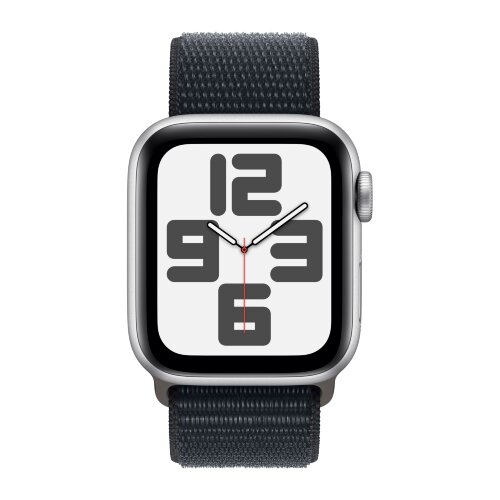 Apple Watch SE (2023) 44mm, Silver Aluminum Case with Sport Loop - Midnight (Черный)