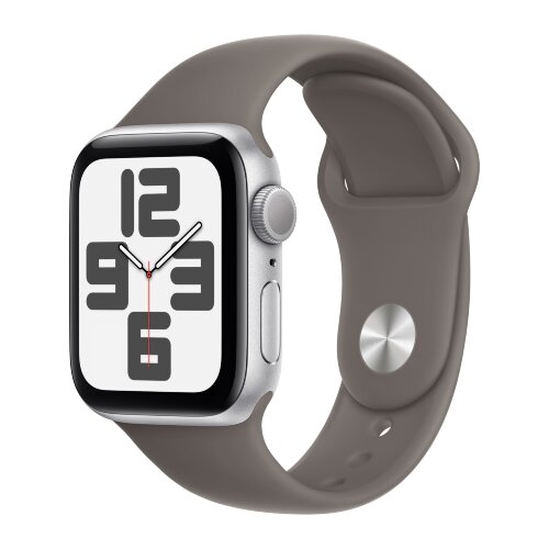 Apple Watch SE (2023) 44mm, Silver Aluminum Case with Sport Band - Clay (Коричневый)