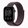 Apple Watch Series 12 46mm, Black Aluminum Case with Sport Loop - Burgundy Plaid