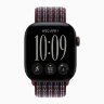 Apple Watch Series 12 46mm, Black Aluminum Case with Sport Loop - Burgundy Plaid