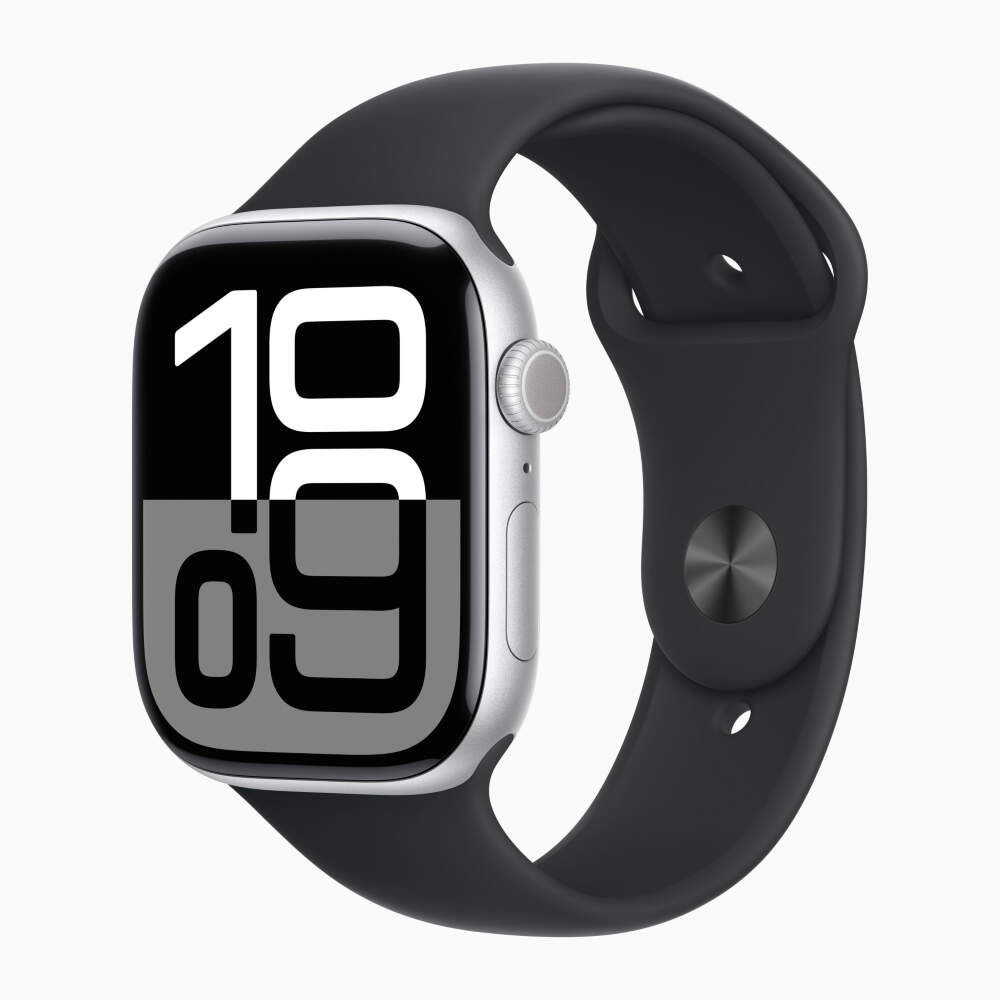 Silver apple watch black strap on sale