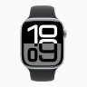 Apple Watch Series 10 42mm, Silver Aluminum Case with Sport Band - Black