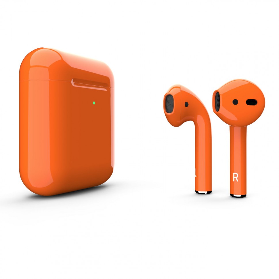 Купить AirPods 2 оранжевые матовые с беспроводным чехлом в Москве. Цена ...