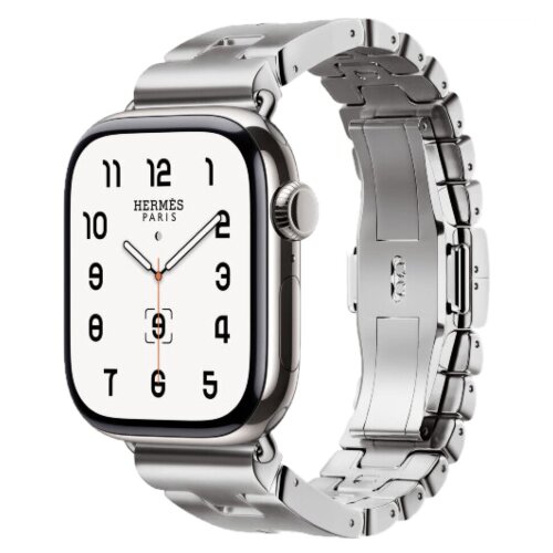 Apple Watch Hermes Series 11 42mm, блочный стальной браслет (M)