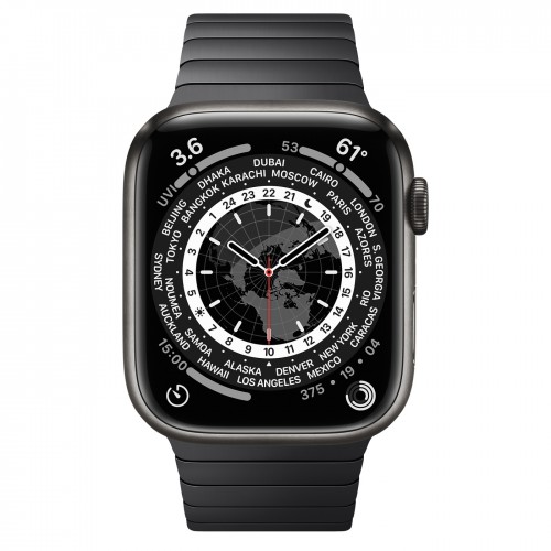 Apple Watch Series 7 45 мм Чёрный титан, блочный браслет из стали
