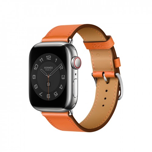 Ремешок Hermès Single Tour из кожи Swift 41mm для Apple Watch - Оранжевый (Orange)