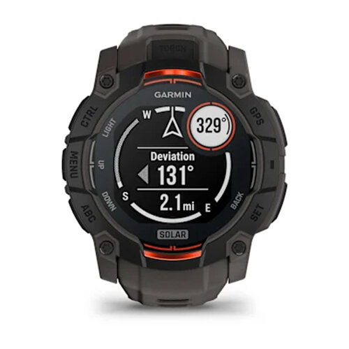 Умные часы Garmin Instinct 3 50mm, Solar, Black, Charcoal Band