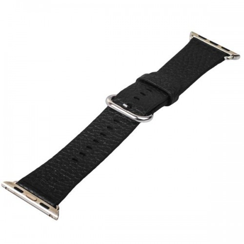 Ремешок кожаный классическая пряжка для Apple Watch 38mm Черный