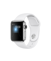 Apple Watch Series 2 38mm, белый спортивный ремешок, нержавеющая сталь