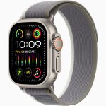 Apple Watch Ultra 2 49mm Titanium Case with Green/Gray Trail Loop (M/L)