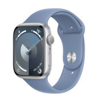 Apple Watch Series 9 45mm, Silver Aluminum Case with Sport Band - Winter Blue