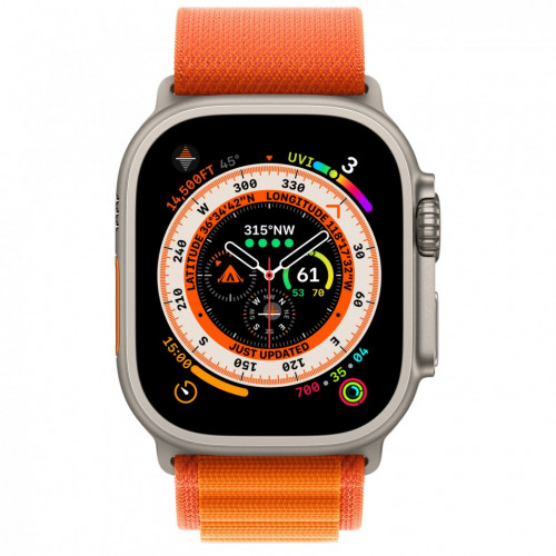 Apple Watch Ultra 2 49mm Titanium Case with Orange Alpine Loop (M)