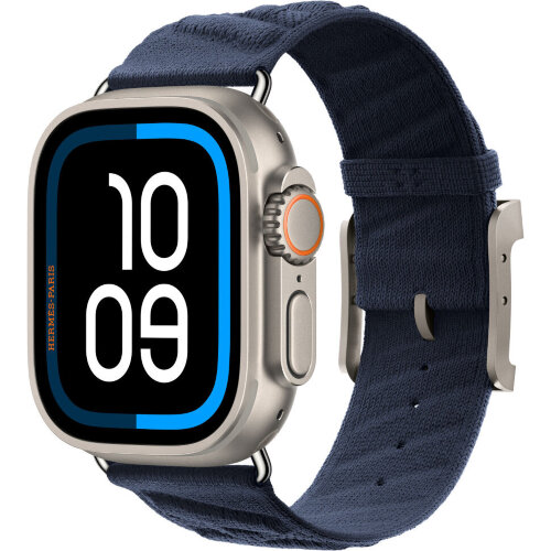 Apple Watch Ultra 4 Hermes 49mm, ремешок En Mer синего цвета