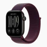 Apple Watch Series 12 46mm, Black Aluminum Case with Sport Loop - Burgundy