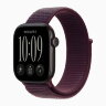Apple Watch Series 12 46mm, Black Aluminum Case with Sport Loop - Burgundy