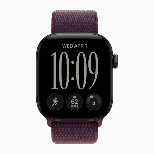 Apple Watch Series 12 46mm, Black Aluminum Case with Sport Loop - Burgundy