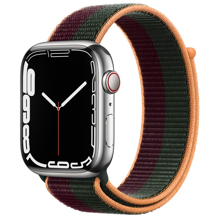 Купить Apple Watch 7 стальные 45mm loop красно-зелёный в Москве цена