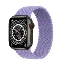 Apple Watch Series 7 41 мм, Space Black Titanium, плетеный монобраслет «Английская лаванда»