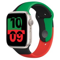 Apple Watch Series 8 45mm, Starlight Aluminum Case with Sport Band - Black Unity