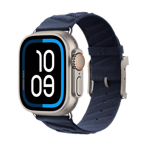 Ремешок Hermes для Ultra 3 En Mer 49mm - Синий (Bleu Nuit)