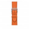 Ремешок Hermès Single Tour из кожи Swift 45mm для Apple Watch - Оранжевый (Orange)
