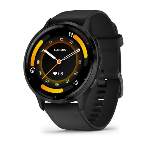 Умные часы Garmin Venu 3 45mm Slate Stainless Steel Bezel Black Case Silicone Band