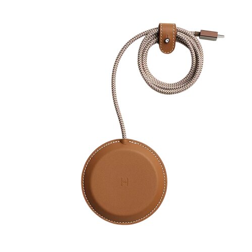Зарядное устройство Hermes Paddock Solo из телячьей кожи Gold Swift
