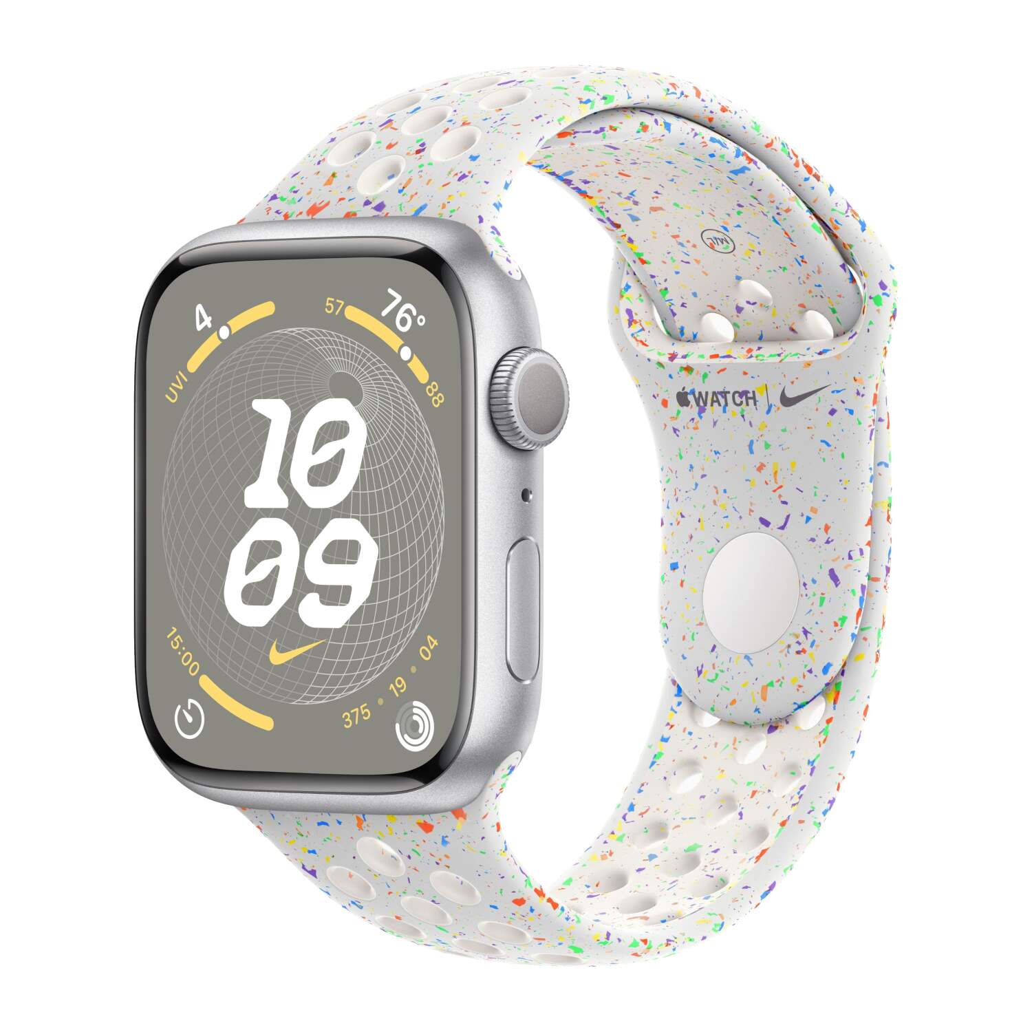 Apple Watch 9 Aluminum Silver 41mm Pure Platinum Nike Sport Band