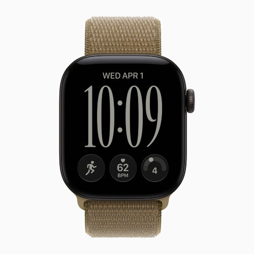 Apple Watch Series 12 46mm, Black Aluminum Case with Sport Loop - Olive